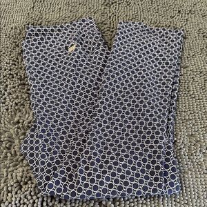 Lulu-B Navy and White Geometric Pants straight leg